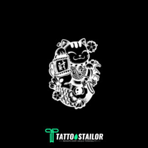 Lucky cat tattoo sticker